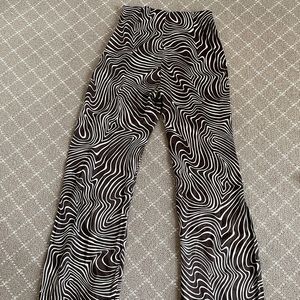 Pujka Brown Silky Printed Swirl/Zebra Pants